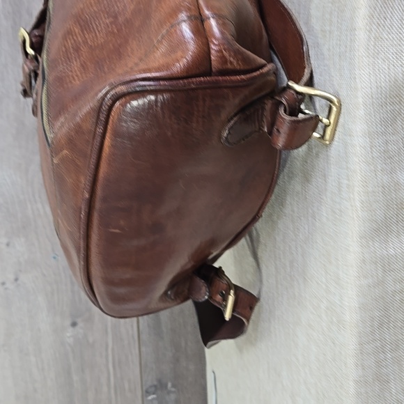 Bogner Brown Leather Backpack Travel Bag Handbag Tote - Picture 8 of 14